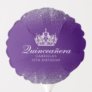 Purple Glitter Quinceanera Balloon