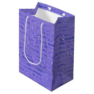Purple Glitter Ribbon Design  Medium Gift Bag
