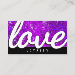 Purple Glitter Salon Hairstylist Makeup Artist Spa Appointment Card