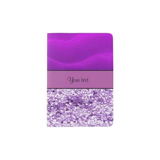 Purple Glitter & Sand Passport Holder (Front)