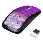 Purple Glitter & Sand Wireless Mouse (Angled)