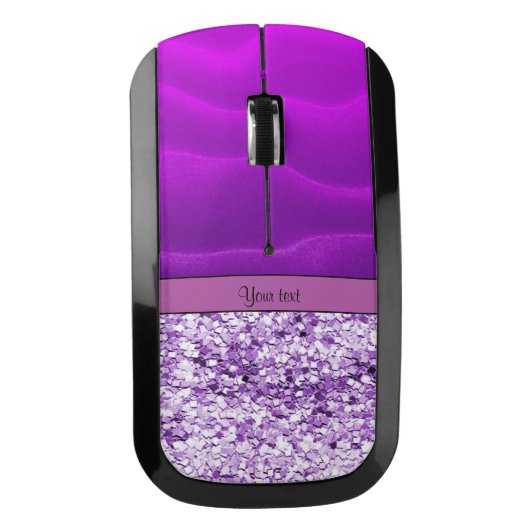 Purple Glitter & Sand Wireless Mouse (Front)