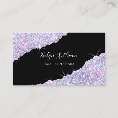 purple Glitter Sequin Business Card