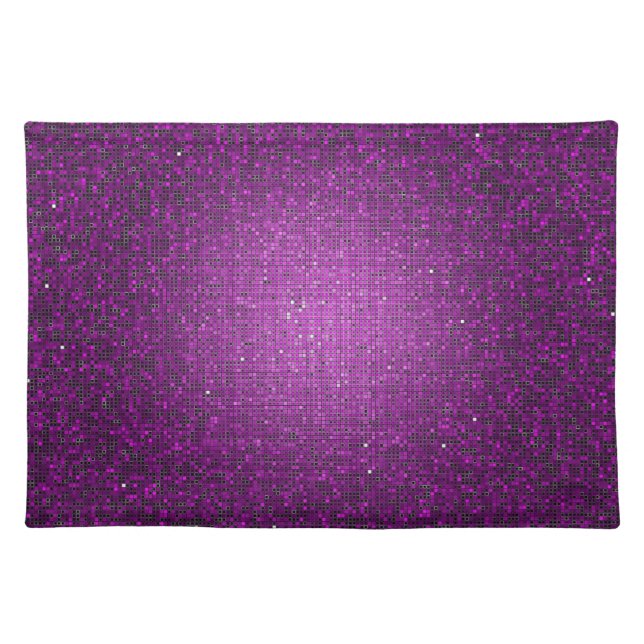 Purple Glitter Sequin Disco Glitz Pattern Placemat (Front)