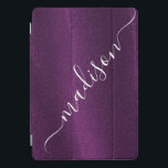 Purple Glitter Shimmer Custom Personalized Name iPad Pro Cover<br><div class="desc">Purple Glitter Shimmer Custom Personalized Name iPad Covers features a modern purple glitter shimmer with your personalised name in the center. Designed by ©Evco Studio www.zazzle.com/store/evcostudio</div>