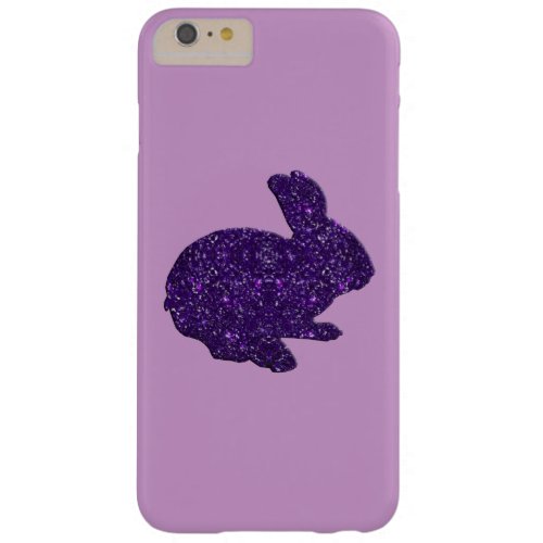 Purple Glitter Silhouette Bunny iPhone 6 Case