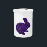 Purple Glitter Silhouette Easter Bunny Pitcher<br><div class="desc">Complement your dining room or kitchen and freshen up your table's look with this decorative and functional pitcher. An elegant way to serve water, milk, juice or iced tea at any meal or use it to hold utensils, brushes, or a bouquet on the table. Ideal for both indoor and outdoor...</div>