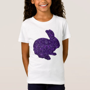 Purple Glitter Silhouette Easter Bunny Shirt