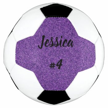 Purple Glitter Soccer Ball by Lilleaf at Zazzle