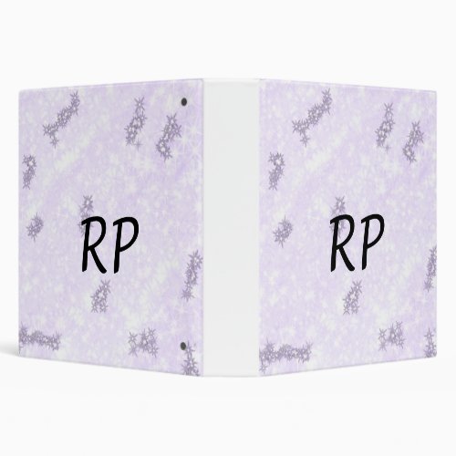 Purple glitter sparkle art add your initial letter 3 ring binder