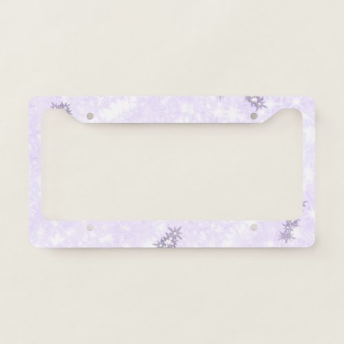 Purple glitter sparkle art add your initial letter license plate frame