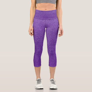 Purple Glitter, Sparkle, Glitter Background Capri Leggings