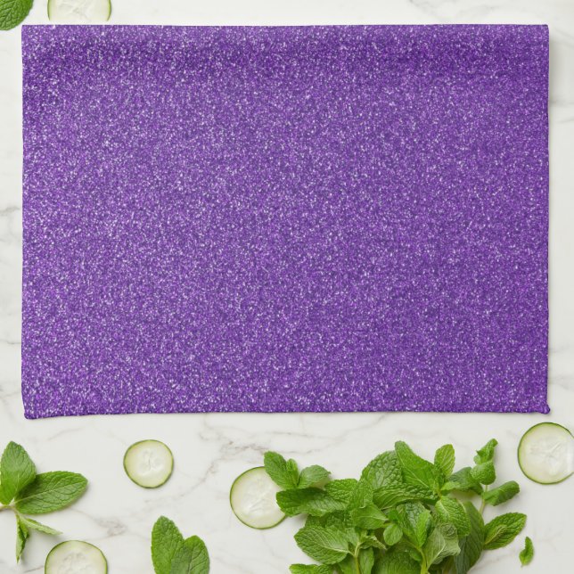Purple Glitter, Sparkle, Glitter Background Kitchen Towel (Folded)