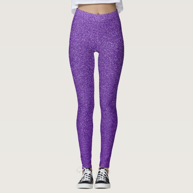 Purple Glitter, Sparkle, Glitter Background Leggings (Front)