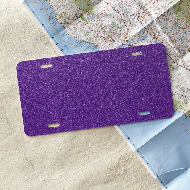 Purple Glitter, Sparkle, Glitter Background License Plate (In Situ)