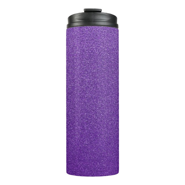 Purple Glitter, Sparkle, Glitter Background Thermal Tumbler (Front)