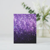purple glitter sparkle glow shine happy postcard (Standing Front)