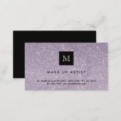 Purple Glitter Sparkles Modern Chic Profile Card (Front/Back)