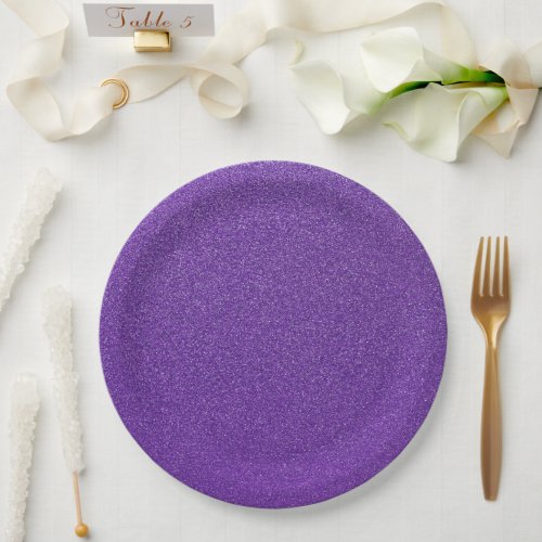 Purple Glitter Sparkly Glitter Background Paper Plates