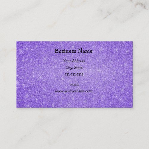 Purple glitter stars business card template