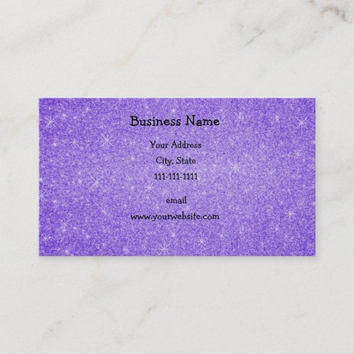 Customizable Purple glitter stars business card template