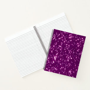 Purple glitter stars notebook