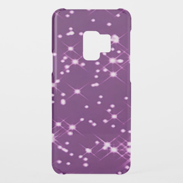 Purple glitter stars uncommon samsung galaxy case (Back)