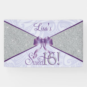 Purple Glitter, Sweet 16 Banner