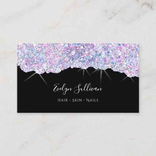 purple glitter texture business card
