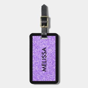 Purple Glitter Texture Print Luggage Tag