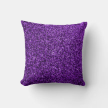 Purple Glitter Throw Pillow