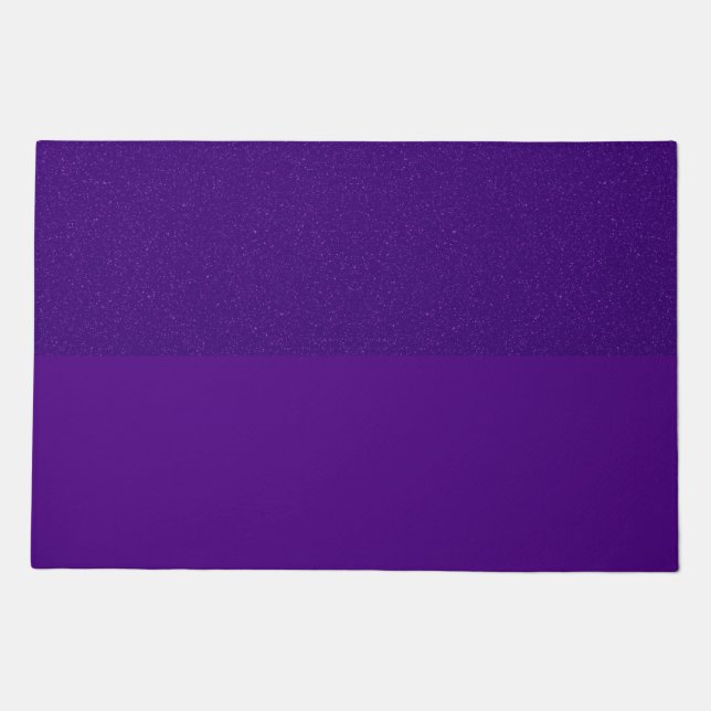 Purple Glitter Top Welcome Mat – Customizable (Front)