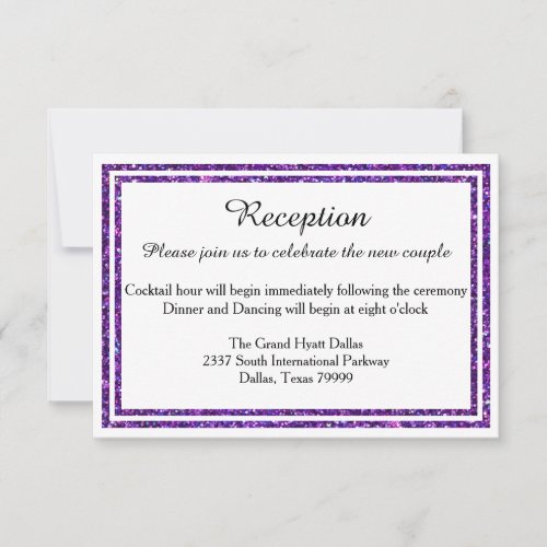 Purple Glitter Trim_Reception Invition Invitation