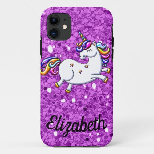 Purple Glitter Unicorn Case-Mate iPhone 5 Case