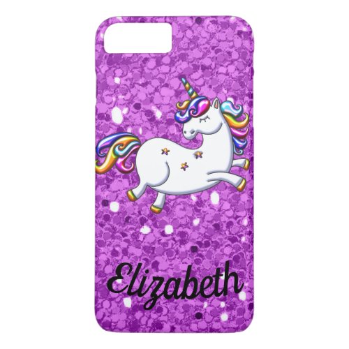 Purple Glitter Unicorn iPhone 8 Plus7 Plus Case