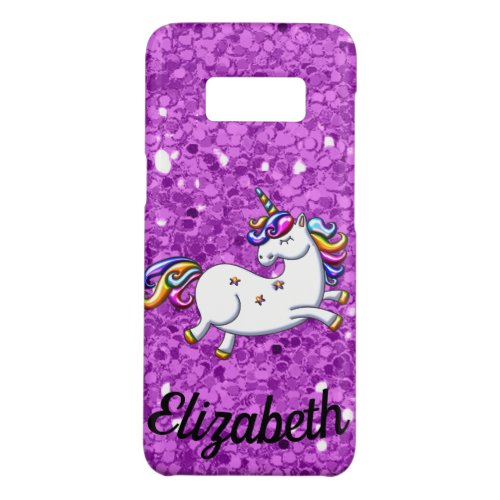 Purple Glitter Unicorn Case_Mate Samsung Galaxy S8 Case