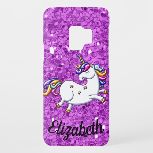 Purple Glitter Unicorn Case_Mate Samsung Galaxy S9 Case