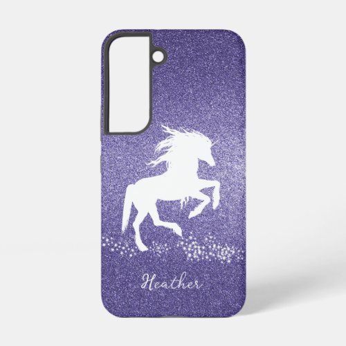 Purple Glitter Unicorn Samsung Galaxy Case