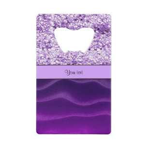 Purple Glitter & Wavy Sands Credit Card Bottle Opener