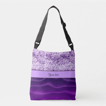 Purple Glitter & Wavy Sands Crossbody Bag by kye_designs at Zazzle