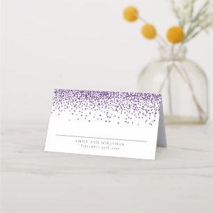 Purple Glitter We Do Wedding Place Card