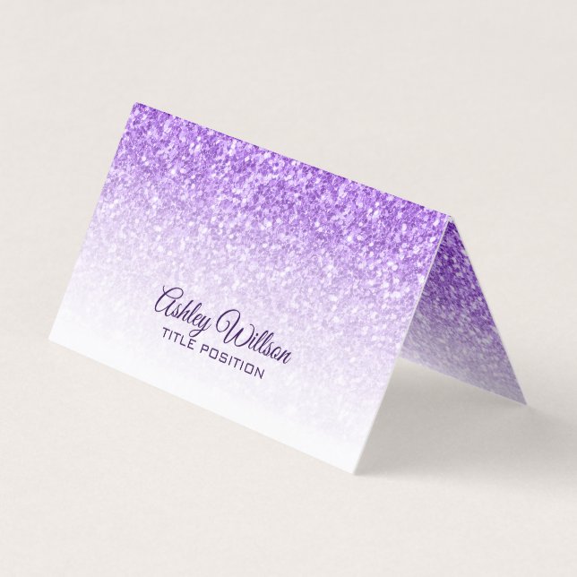 Purple Glitter & White Sparks Business Card (Front)
