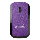 Purple Glitter Wireless Computer Mouse (Front)