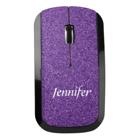 Purple Glitter Wireless Computer Mouse