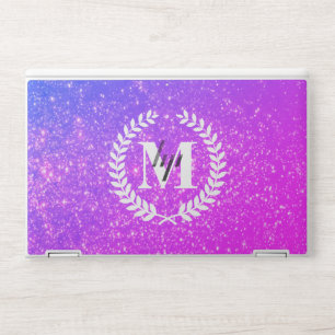 Purple Glitter With Monogram HP Laptop Skin