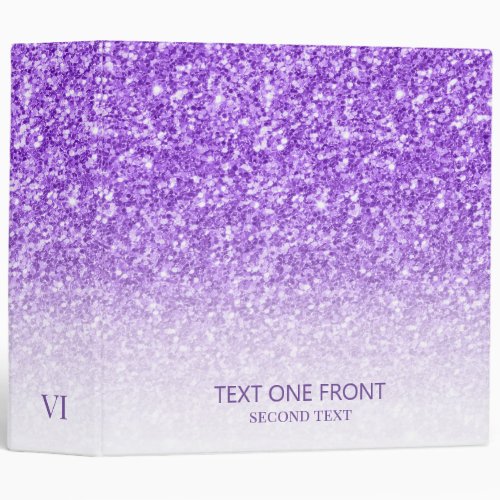 Purple Glitter With Sparks 3 Ring Binder