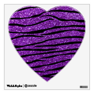 Purple glitter zebra stripes wall decal