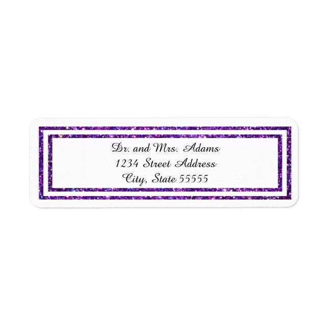 Purple Glittered Trim - Return Address Label (Front)