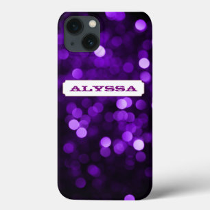 Purple glittering lights iPhone 13 case