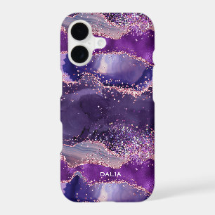 Purple Glittery Agate Texture iPhone 17 Case